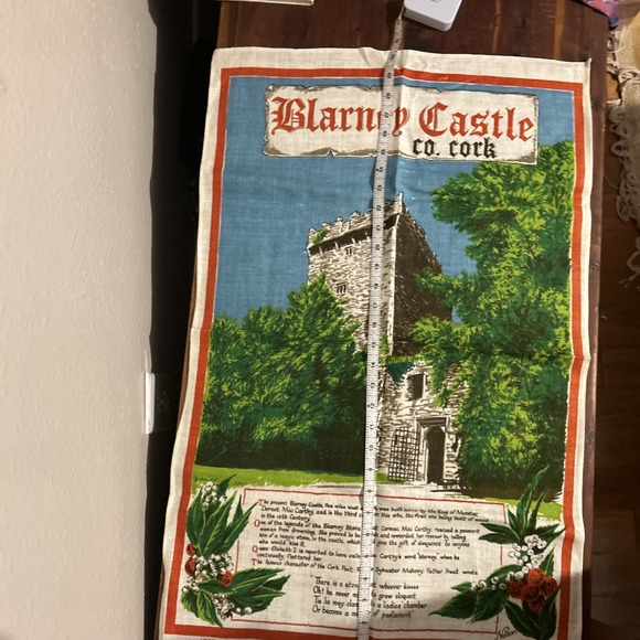 Vintage Linen Tea Towel  Blarney Castle Ireland Nelson Cork poem Irish‎ - Picture 5 of 7